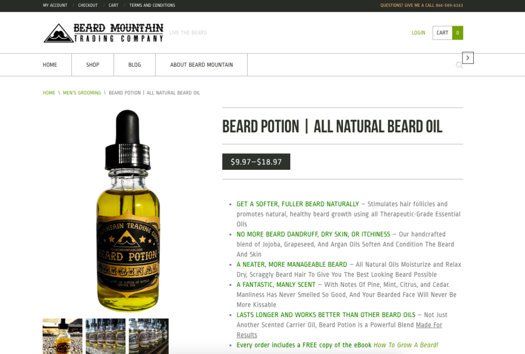 online store beard mountain beard oil product