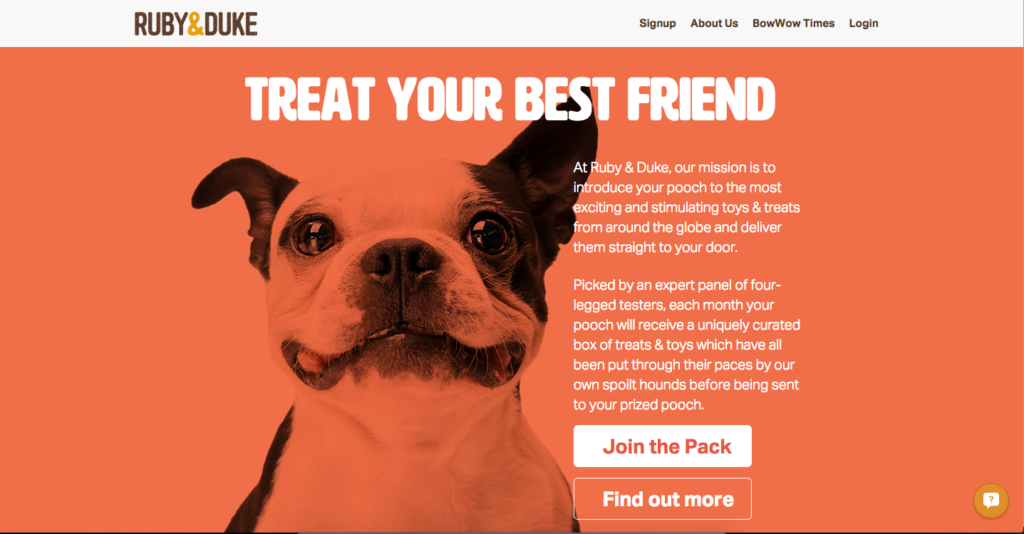 Ruby & duke dog subscription box