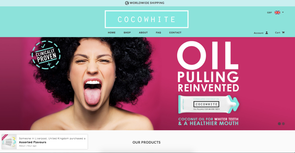 Cocowhite homepage
