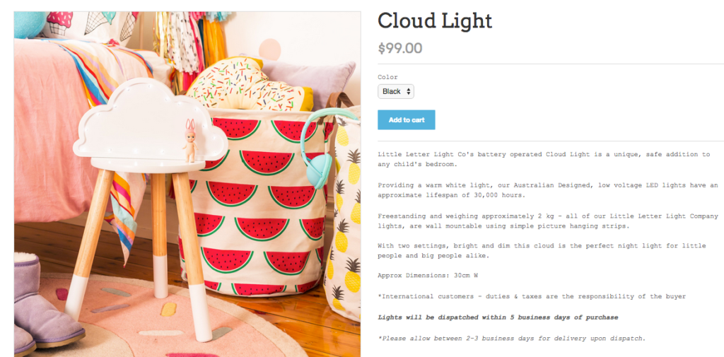 Little Letter Lights Co. Cloud Light