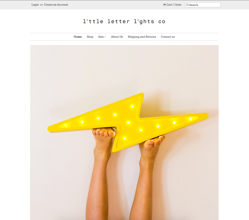 Little Letter Lights Co. homepage