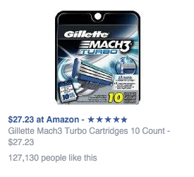 Amazon retargeting ad for Gilette razor blades
