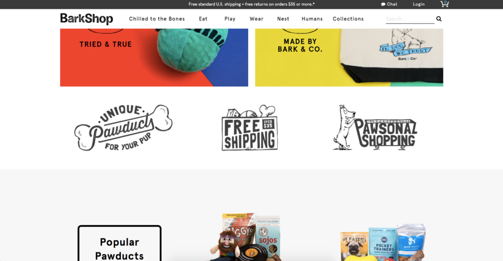 Barkshop website branding