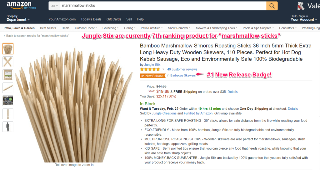 jungle-stix-amazon-sales-listing