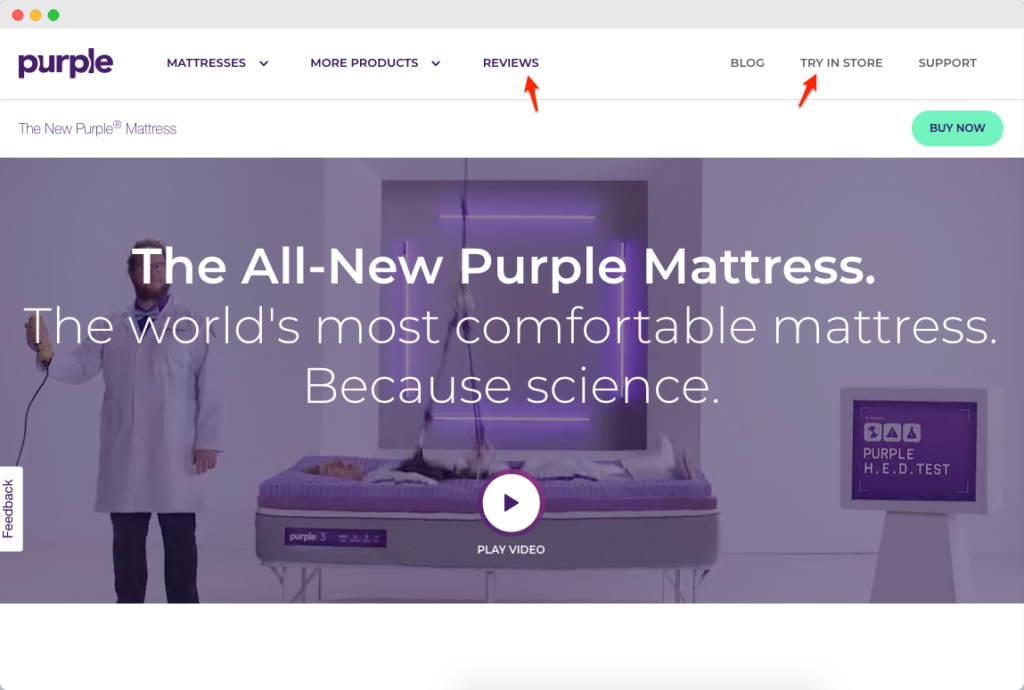 purple mattresses think stage