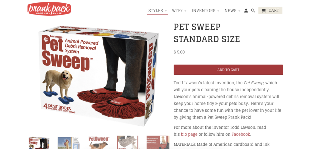 pet sweep fake box