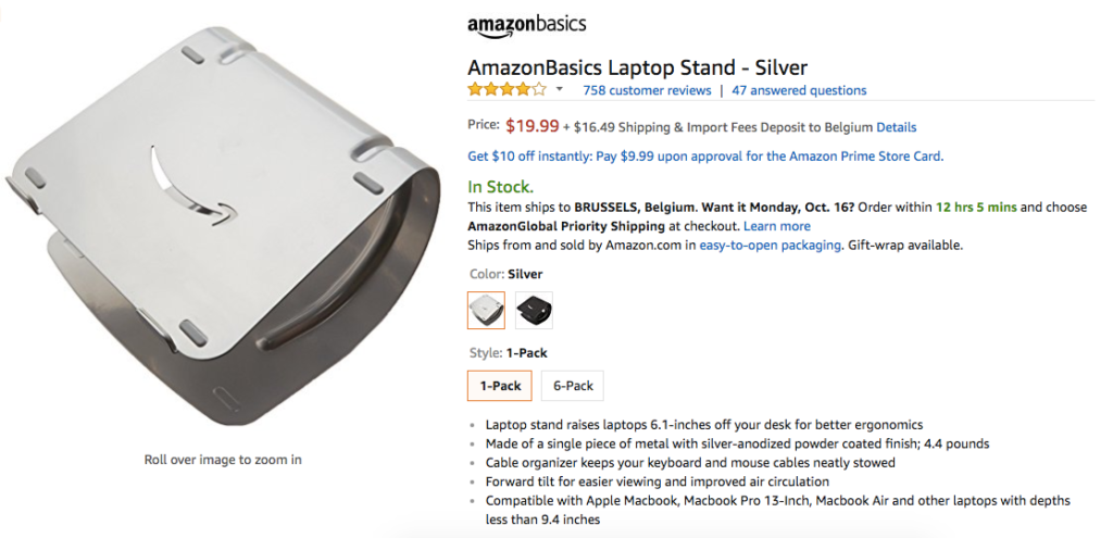 AmazonBasics laptop stand