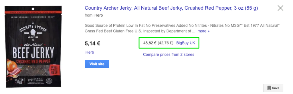 google-shopping-converted-product-price