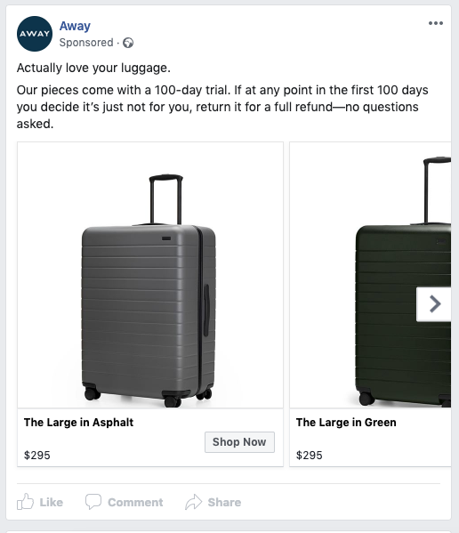 away-travel-facebook-dynamic-product-ads