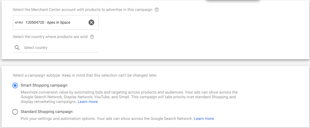 create google shopping showcase ads smart campaign