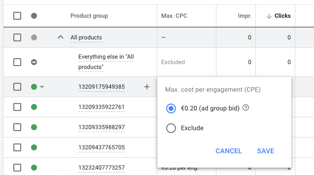 google ads showcase shopping ads product group max cpc