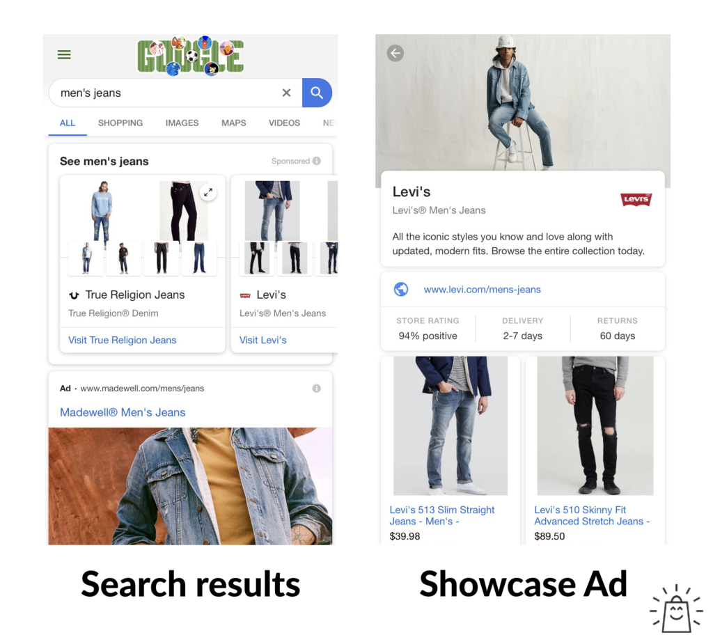 google shopping showcase ads example 2