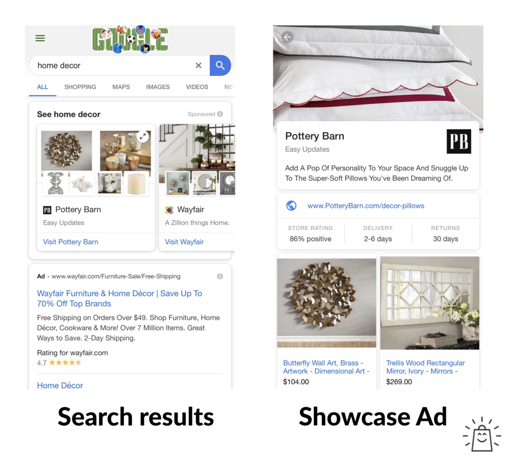 google shopping showcase ads example 3