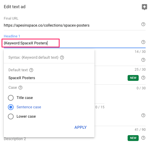 google ads dynamic keyword insertion dki