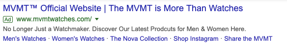 mvmt paid google search ad