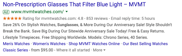 mvmt search ad blue light glasses