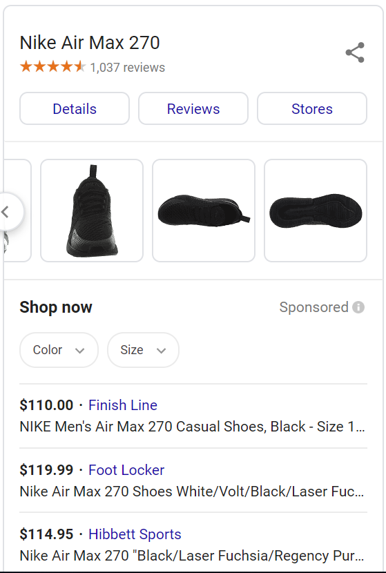 google shopping ads product detail