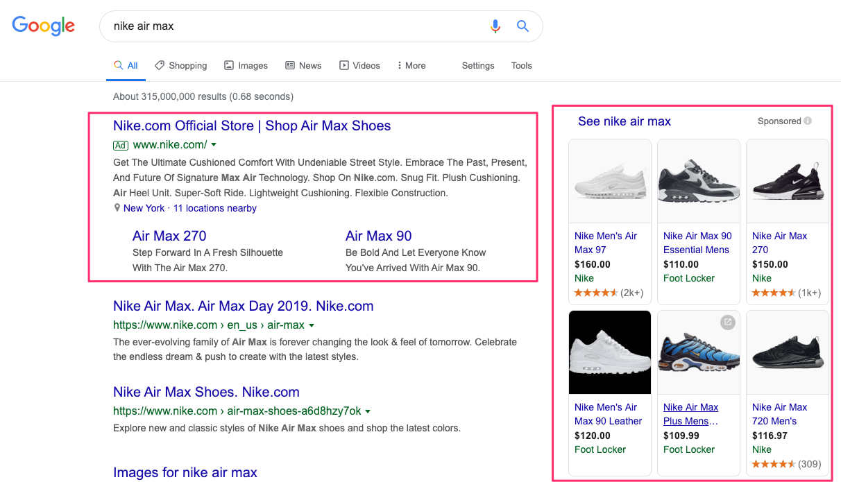 google shopping ads vs search ads