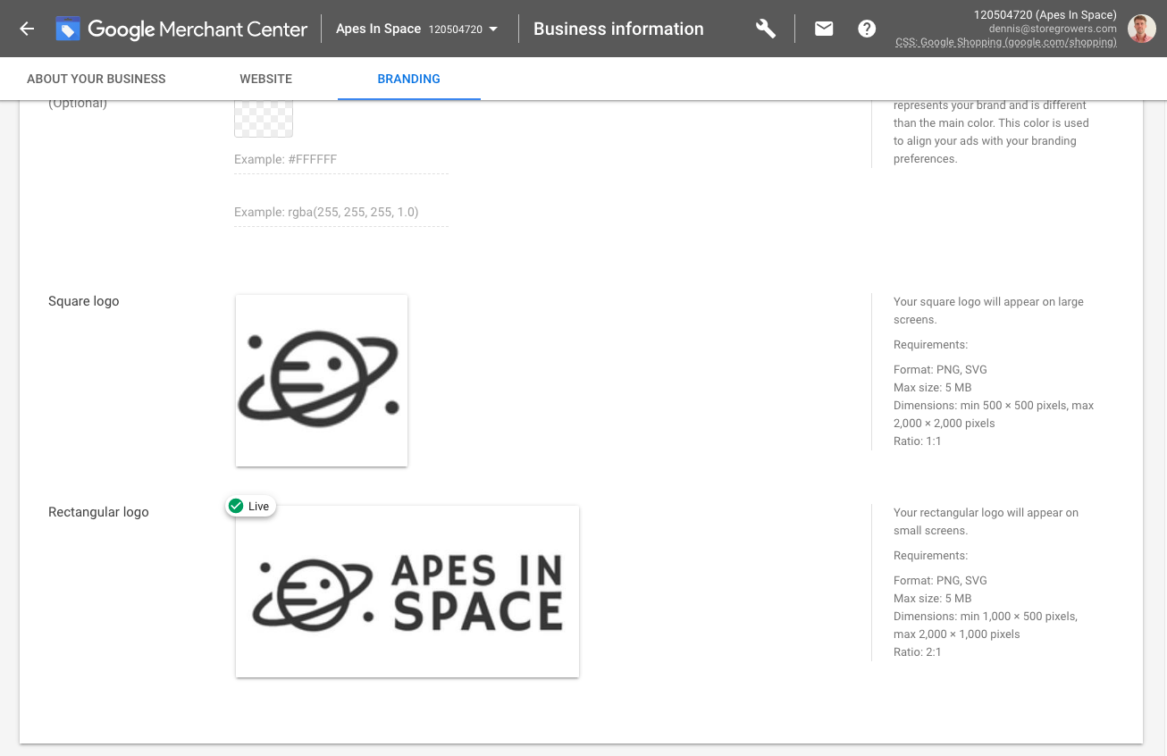 google-merchant-center-business-information-logos
