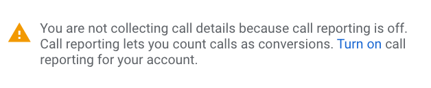 google-call-reporting-turned-off