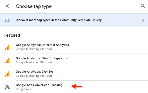 google conversion tracking inside google tag manager