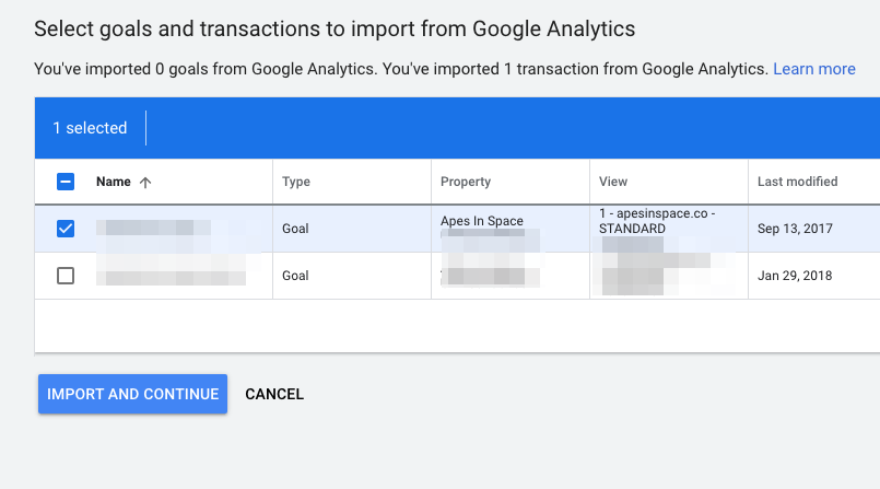 import google analytics transactions