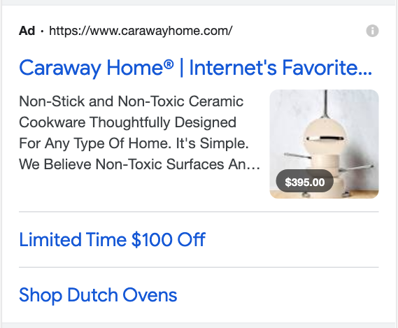 caraway google image extension with price mobile