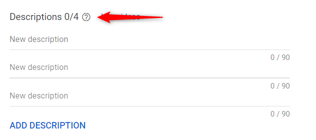 Adding 2 to 4 descriptions to your Google RSA