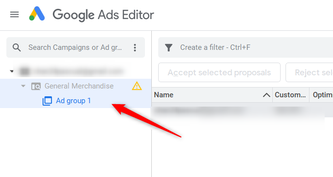 google editor ad group