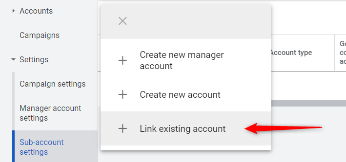 Linking an existing account