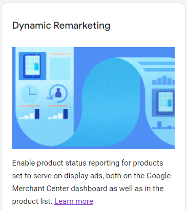 Google Merchant Center Dynamic Remarketing program