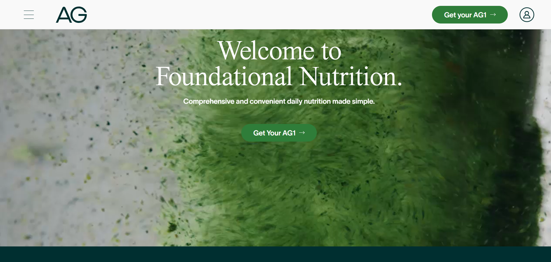 Official website of Athleticgreens supplement brand