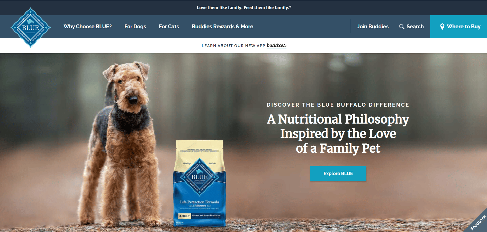 Official website of Blue Buffalo pet brand