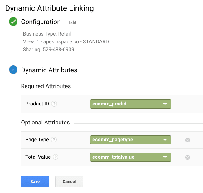 google analytics remarketing dynamic attribute linking