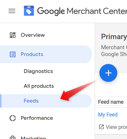 Uploading a feed in Google Merchant Center