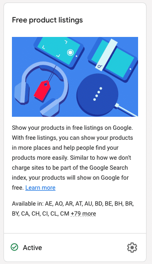google merchant center gmc program free product listings