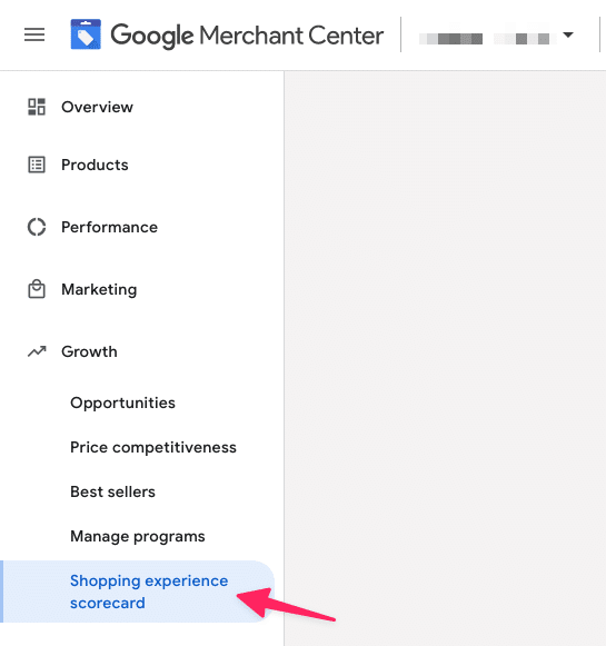 google merchant center shopping experience scorecard interface