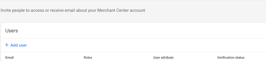 Inviting people to access Google Merchant Center Account