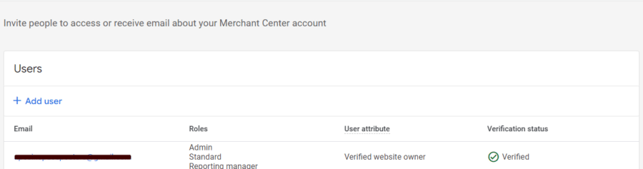 Inviting people to access Google Merchant Center Account1