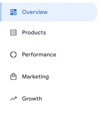 left-side menu in Google Merchant Center where you can find “Products”