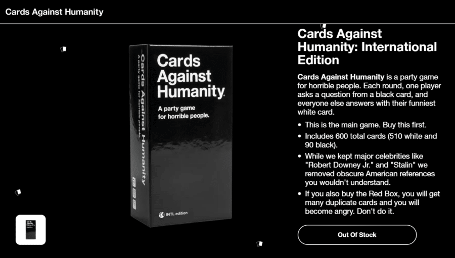 Cards against humanity