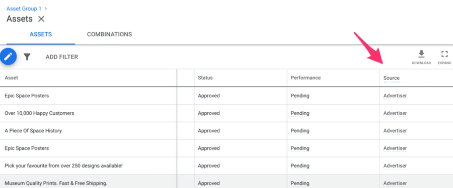 performance max automatically created assets