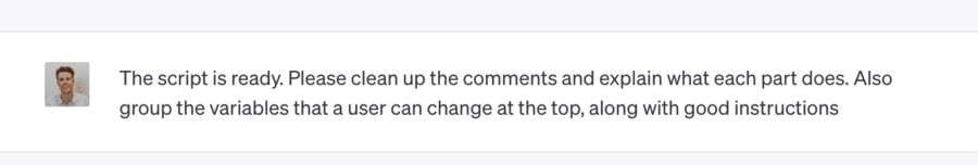 chatgpt google scripts final prompt
