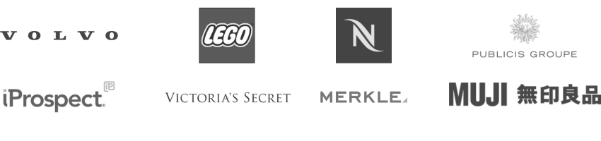 Volvo, LEGO, Nespresso, Publicis Groupe, iProspect, Victoria's Secret, Merkle, MUJI